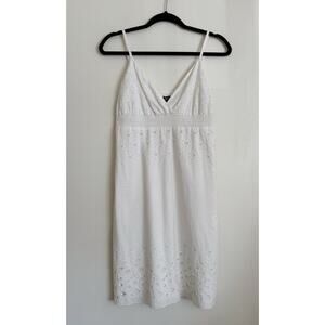 White Vintage Esprit Eyelet Lace Mini Dress US 8